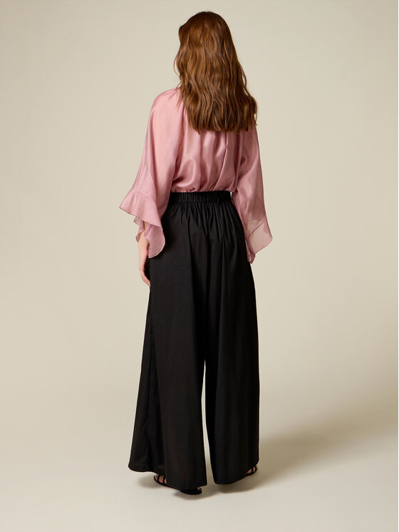 Oltre Oltre Pantaloni di tessuto P005J002459N033 Nero Baggy Fit