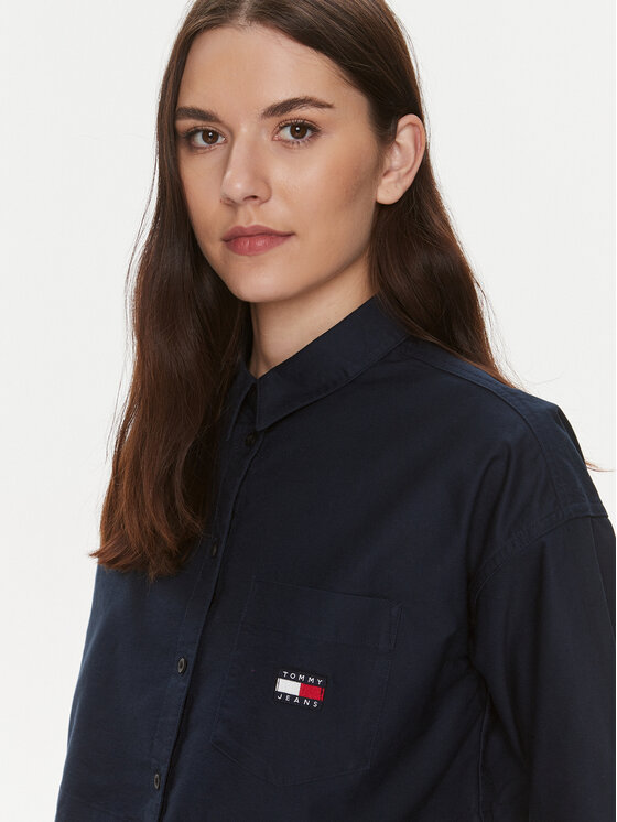 Tommy Jeans Tommy Jeans Marškiniai Badge DW0DW17345 Tamsiai mėlyna Relaxed Fit