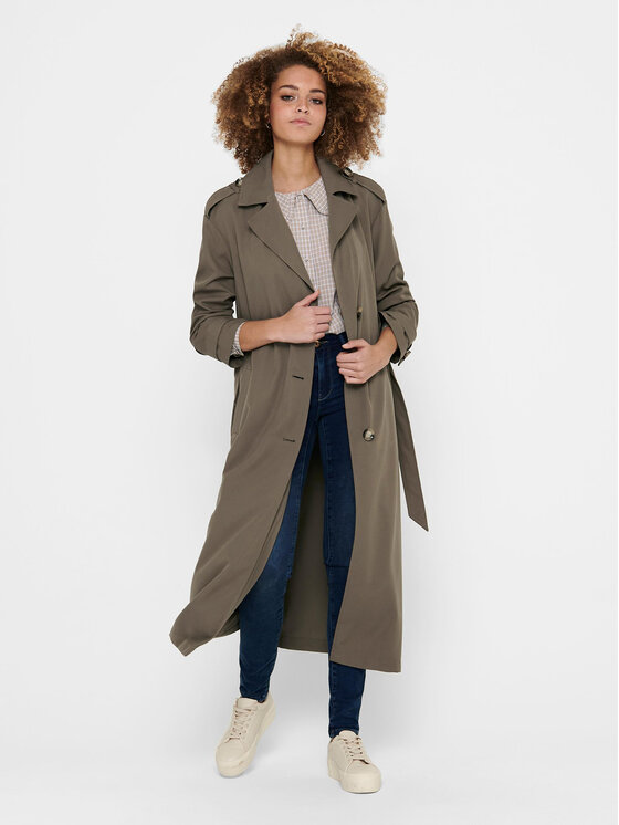 ONLY ONLY Tenchcoat 15217799 Braun Relaxed Fit