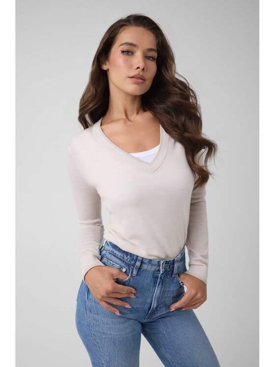 Guess Guess Sweter 184953 Żółty Classic Fit