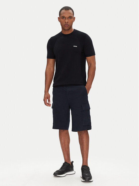BOSS BOSS Bavlnené šortky Sisla-9 50536888 Tmavomodrá Slim Fit