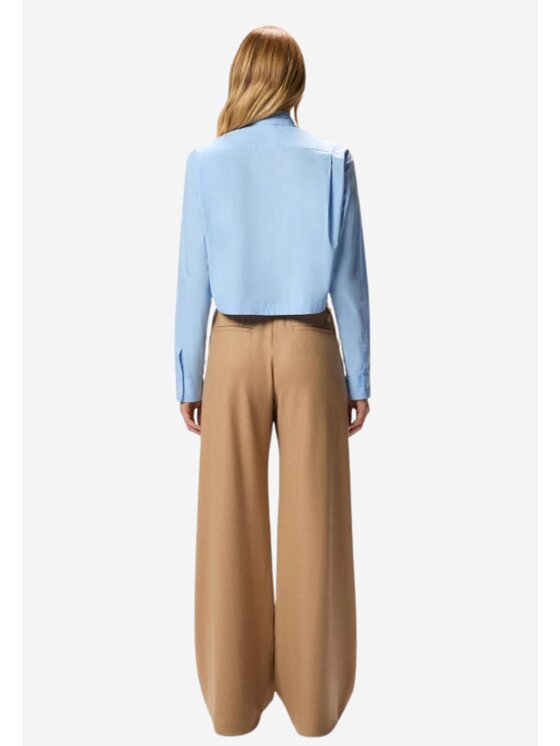 PINKO PINKO Πουκάμισο Camicia caffelatte popeline Γαλάζιο Regular Fit