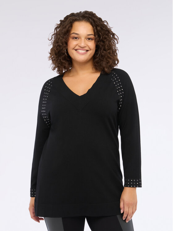 Fiorella Rubino Fiorella Rubino Sweter M718L008099N033 Czarny Regular Fit
