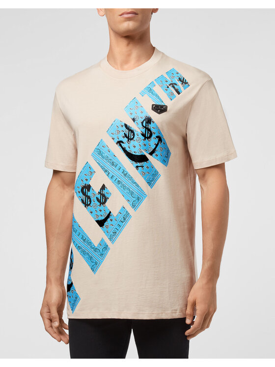 PHILIPP PLEIN PHILIPP PLEIN T-Shirt 30422 Beżowy Regular Fit