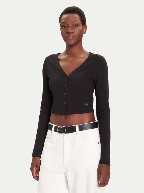 Calvin Klein Jeans Calvin Klein Jeans Pletena jopica LV047C204G Črna Regular Fit