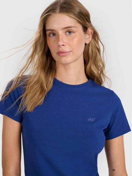 4F 4F T-Shirt 4FWMM00TTSHF2255-031S Niebieski Slim Fit