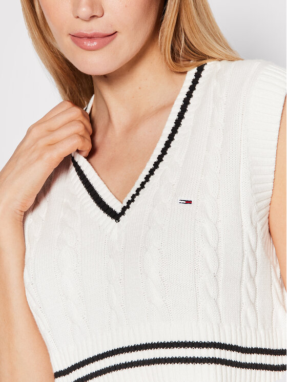 Tommy Jeans Tommy Jeans Sweter Super Crop DW0DW12545 Beżowy Regular Fit