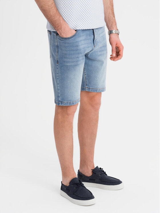 Ombre Ombre Szorty jeansowe OM-SRDS-0171 Niebieski Regular Fit
