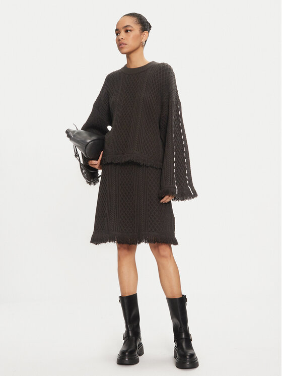 Karen by Simonsen Karen by Simonsen Pulover Rollana 10105196 Črna Loose Fit