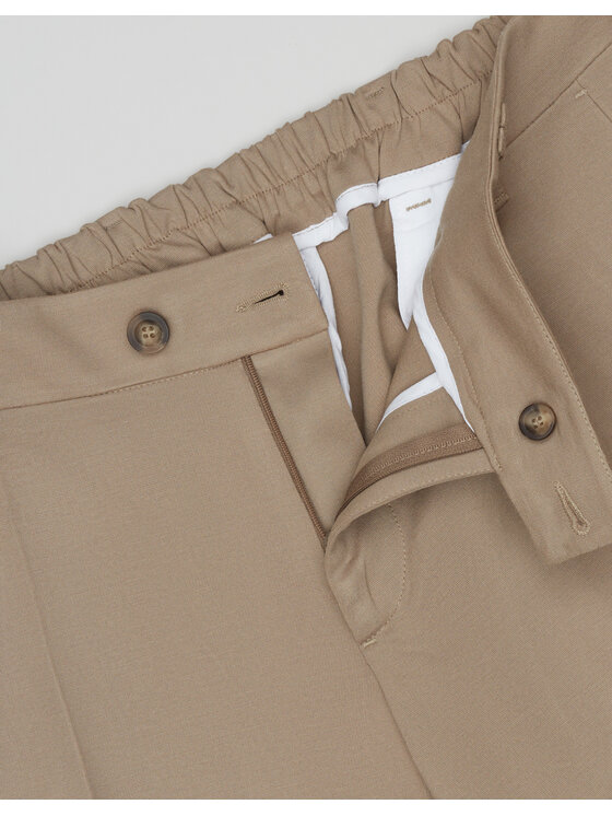 Borgio Borgio Spodnie garniturowe PROSSEDI Kremowy Slim Fit