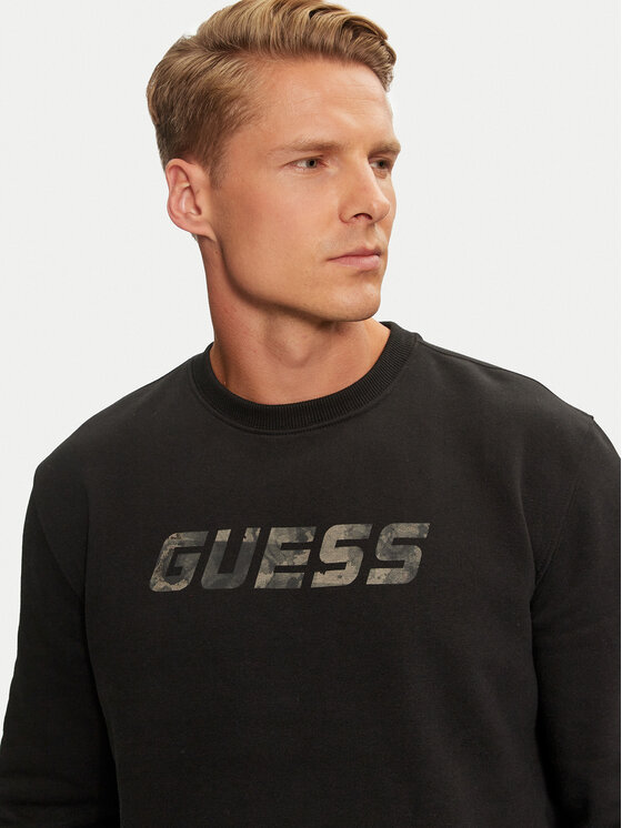 Guess Guess Majica dugih rukava Keid Z4BQ18 KCEA0 Crna Regular Fit