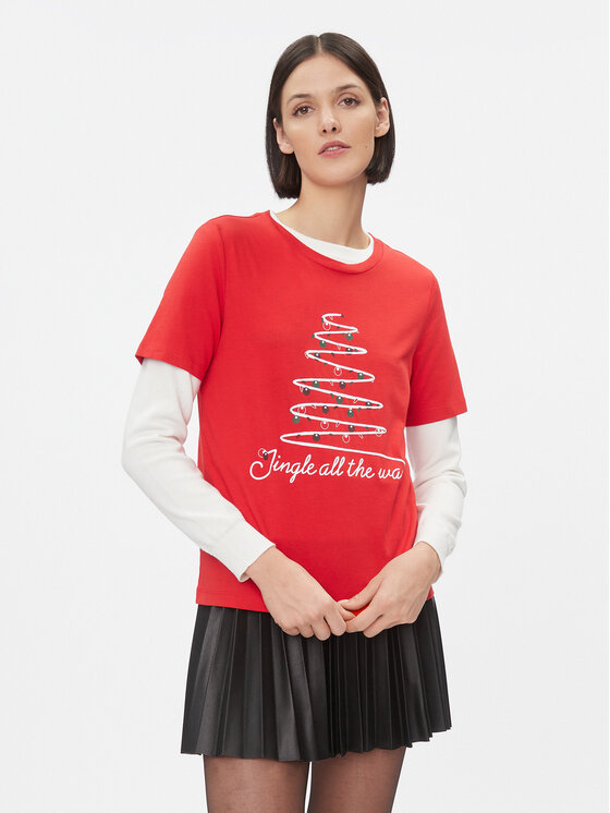 Vila T-Shirt 14090227 Κόκκινο Regular Fit
