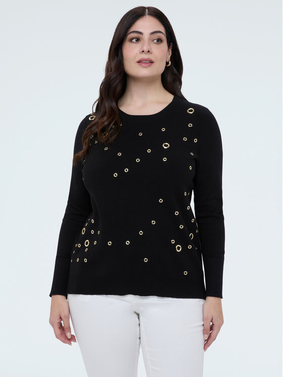 Fiorella Rubino Fiorella Rubino Sweter M250L008455N033 Czarny Regular Fit