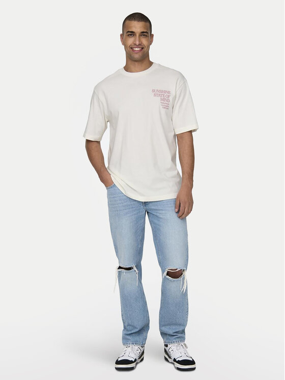 Only & Sons Only & Sons T-Shirt Kenny 22028736 Biały Relaxed Fit