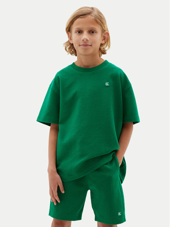 Calvin Klein Jeans Calvin Klein Jeans Σετ T-Shirt και σορτς Ottoman LVCKSJI19B Πράσινο Regular Fit