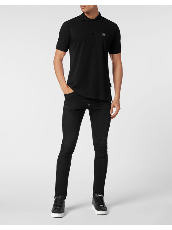 PHILIPP PLEIN PHILIPP PLEIN Polokošeľa 14807 Čierna Slim Fit