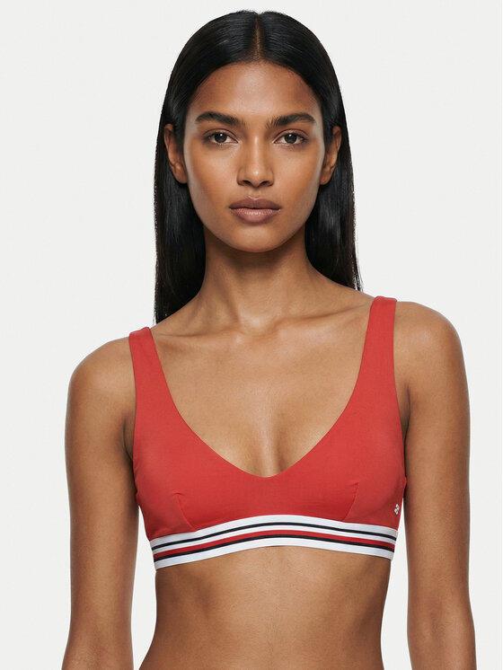 Tommy Hilfiger Tommy Hilfiger Vrchný diel bikín Scoop UW0UW06351 Červená