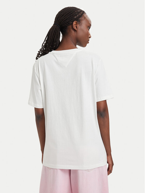 Tommy Jeans Tommy Jeans T-shirt Novelty DW0DW23159 Bianco Relaxed Fit