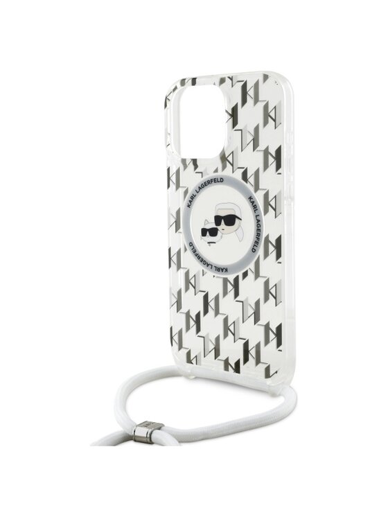 KARL LAGERFELD KARL LAGERFELD Etui na telefon Crossbody Monogram Karl & Choupette Head Przezroczysty