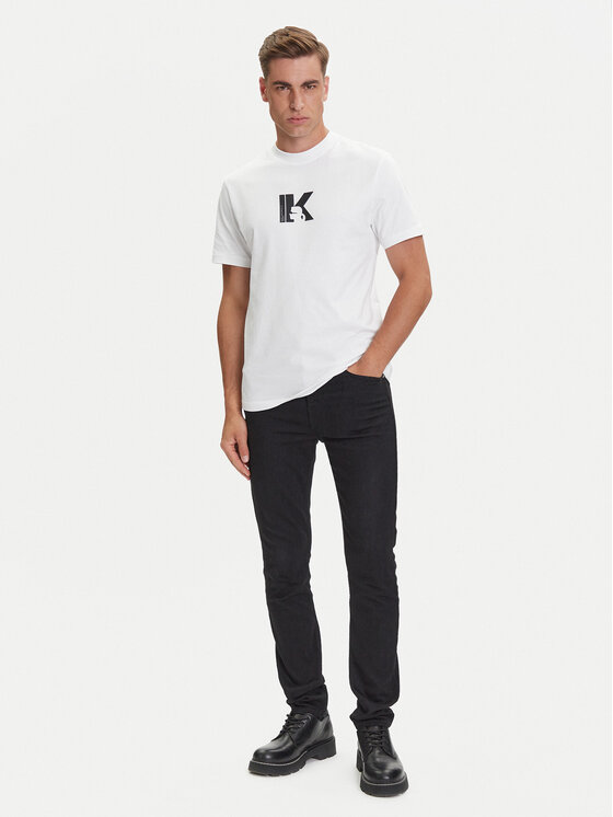 Karl Lagerfeld Jeans Karl Lagerfeld Jeans T-Shirt A3M17057 Biały Regular Fit
