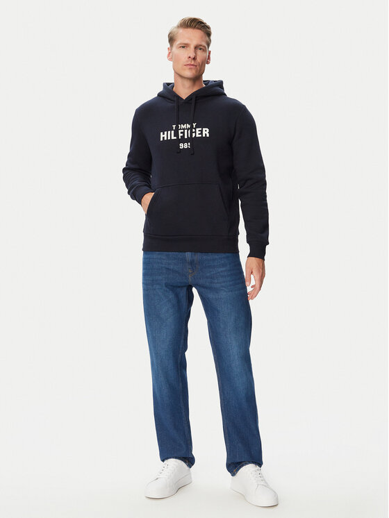 Tommy Hilfiger Tommy Hilfiger Bluza MW0MW44937 Granatowy Regular Fit