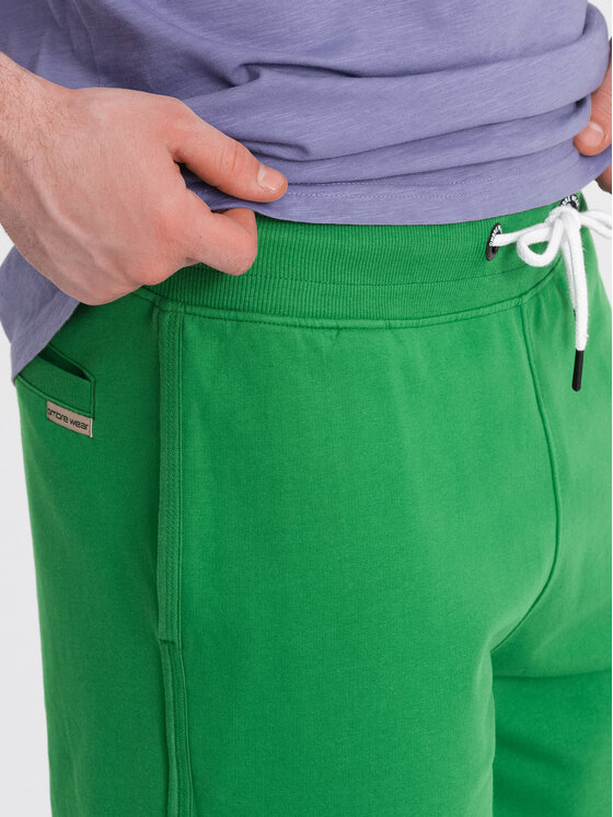 Ombre Ombre Šortky OM-SRSK-0105 Zelená Regular Fit