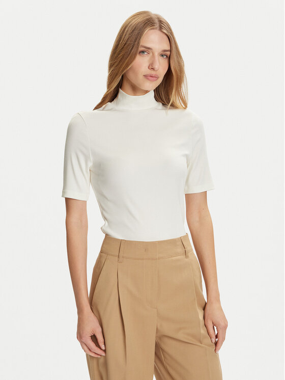 Marc O'Polo Marc O'Polo Bluză cu gât M08 2076 51177 Alb Slim Fit