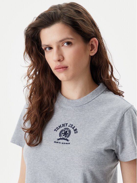 Tommy Jeans Tommy Jeans Marškinėliai Varsity DW0DW20317 Pilka Regular Fit
