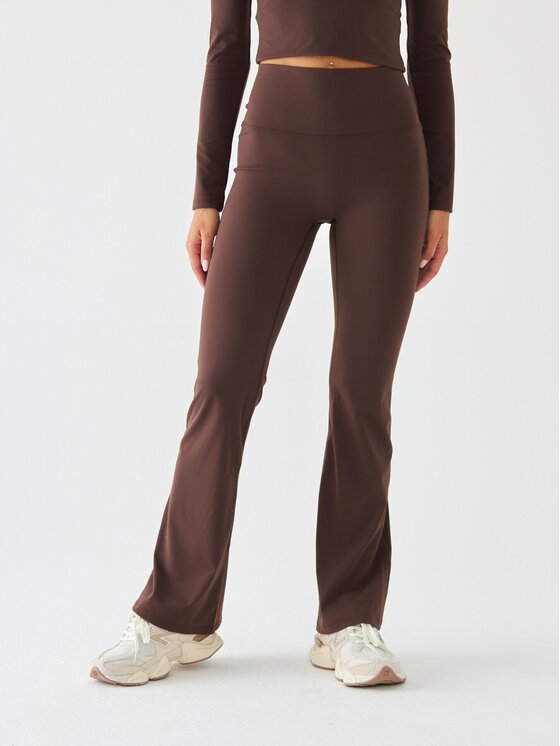 BeShaped BeShaped Legginsy Dzwony - Morning Dew Brązowy Shaping Fit
