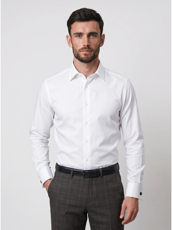 Willsoor Willsoor Koszula 37450sl Biały Slim Fit