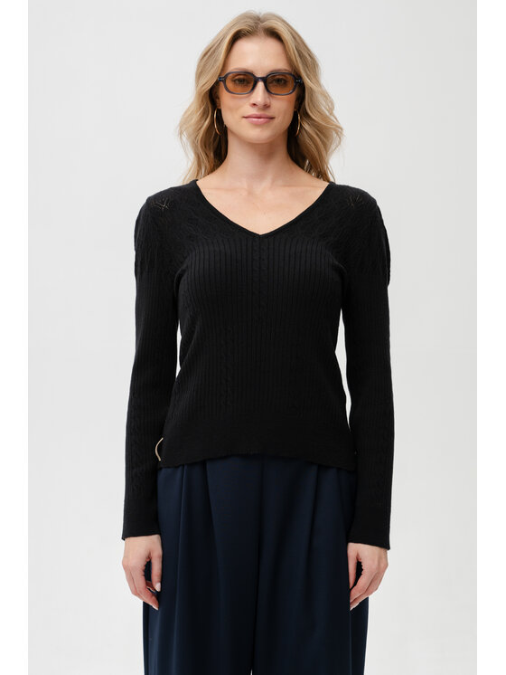 blue shadow blue shadow Sweter Xava Czarny Regular Fit