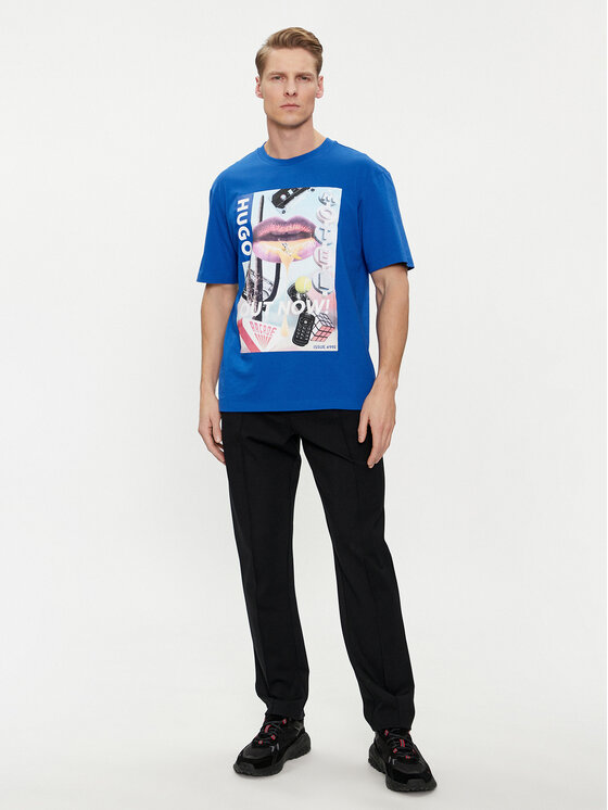 HUGO Hugo T-shirt Narcado 50513316 Plava Relaxed Fit