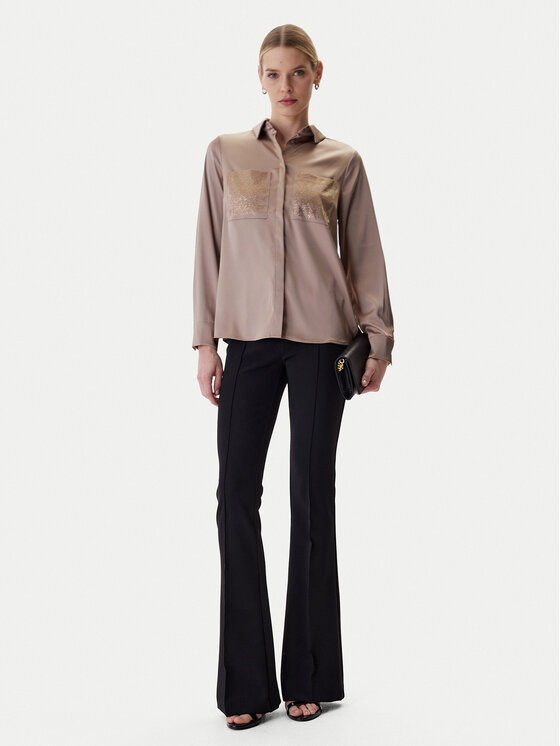 Guess Guess Риза W5RH40 WFQC2 Кафяв Regular Fit