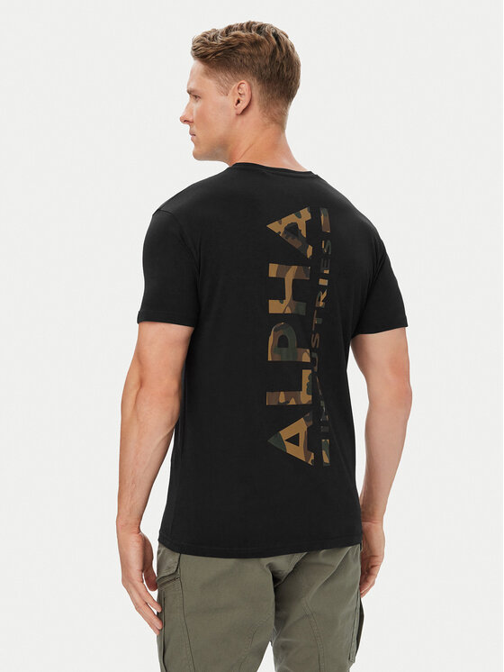 Alpha Industries T-shirt Backprint 128507CP Crna Regular Fit