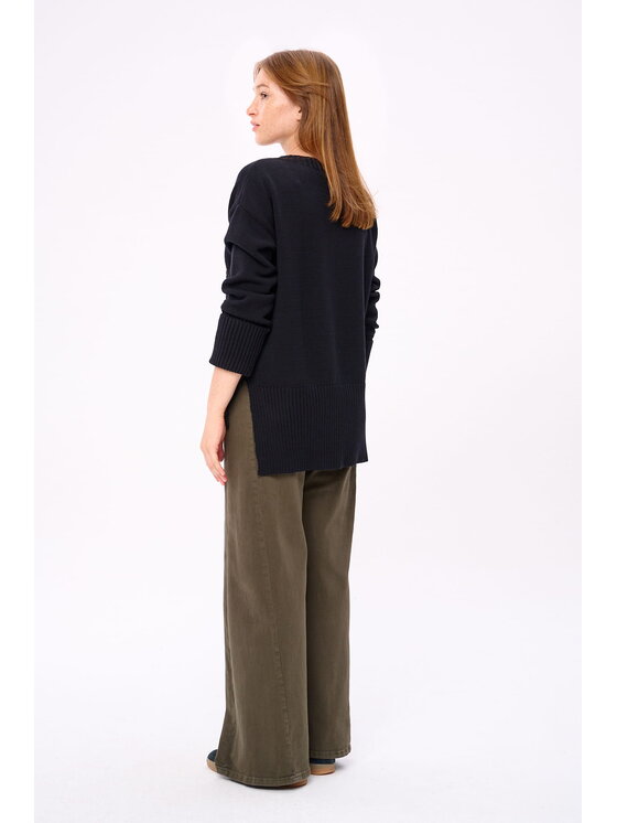 blue shadow blue shadow Sweter Edi Czarny Regular Fit