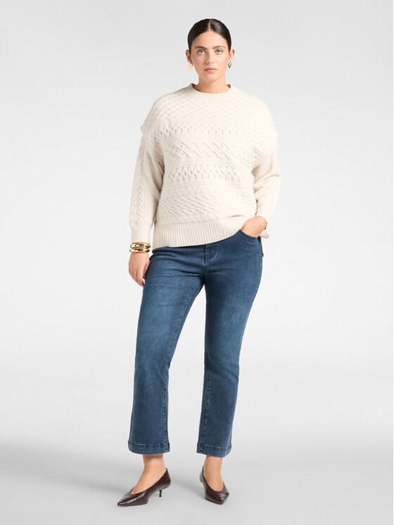 Elena Mirò Elena Mirò Sweter S615E003777N002 Kremowy Boxy Fit