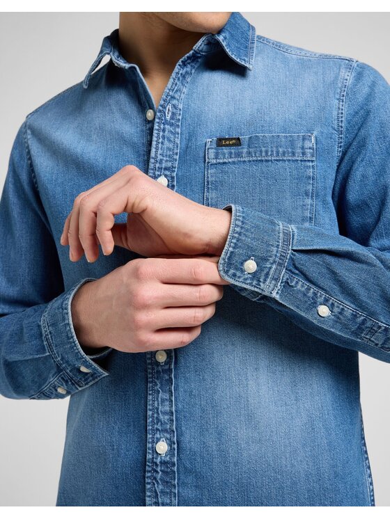 Lee Lee Koszula jeansowa 112370551 Niebieski Regular Fit