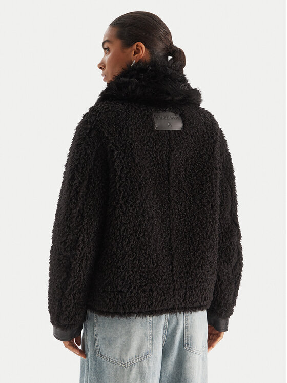 Patrizia Pepe Patrizia Pepe Cappotto in shearling 2O0176 E075 Nero Regular Fit