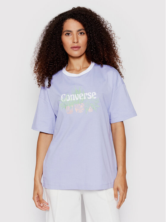 Converse Majica 10023937-A04 Vijolična Loose Fit