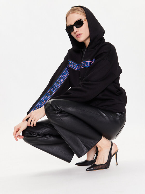 KARL LAGERFELD KARL LAGERFELD Mikina Double 226W1806 Černá Regular Fit