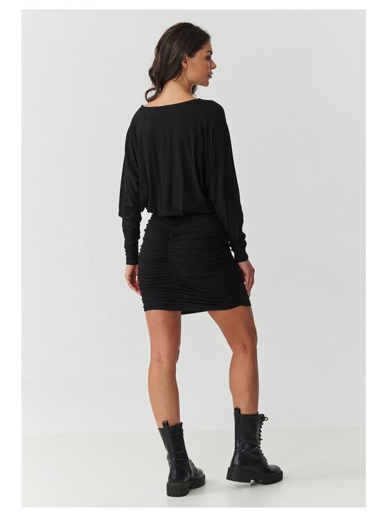 Makadamia Makadamia Sukienka codzienna M900 Czarny Loose Fit