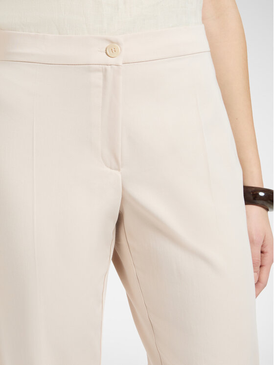 Elena Mirò Elena Mirò Spodnie materiałowe P010P000498N002 Kremowy Regular Fit