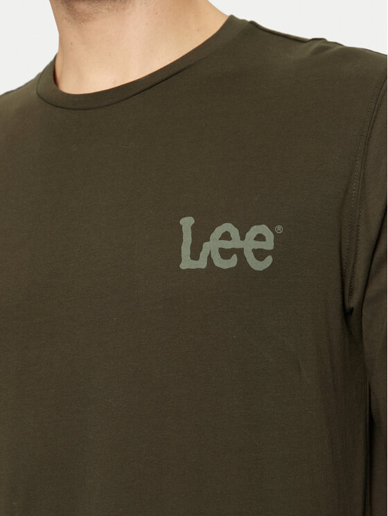 Lee Lee Longsleeve Wobbly 112355592 Zielony Regular Fit
