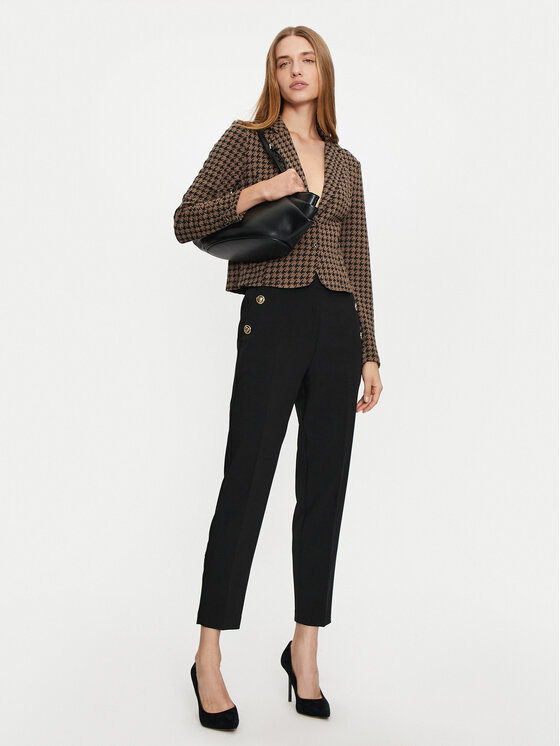 LOLA CASADEMUNT LOLA CASADEMUNT Bavlnené nohavice MF2414007 Čierna Straight Fit