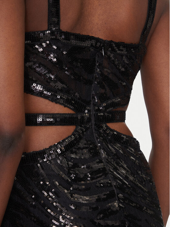 Just Cavalli Just Cavalli Официална рокля 78PAO951 Черен Slim Fit