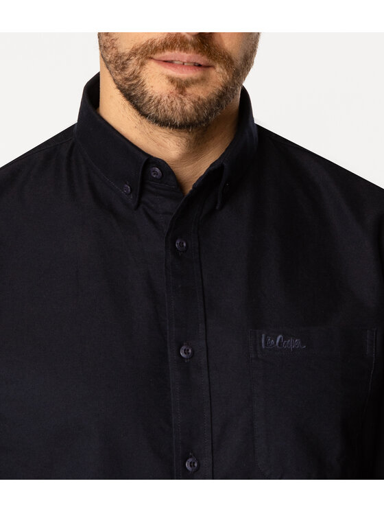 Lee Cooper Lee Cooper Koszula LARS OXFORD Granatowy Regular Fit