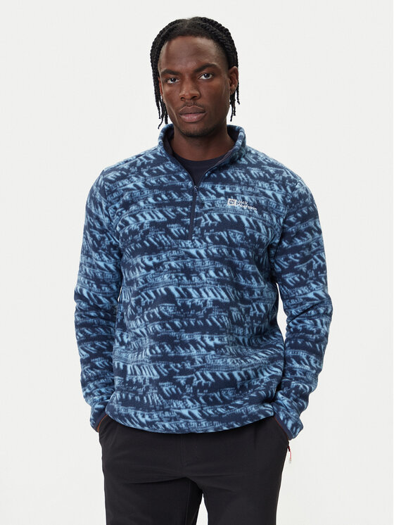 Jack Wolfskin Jack Wolfskin Fliso džemperis Big Sky A65447 Tamsiai mėlyna Relaxed Fit