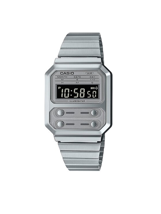 Casio Zegarek Vintage A100WE-7BEF Srebrny