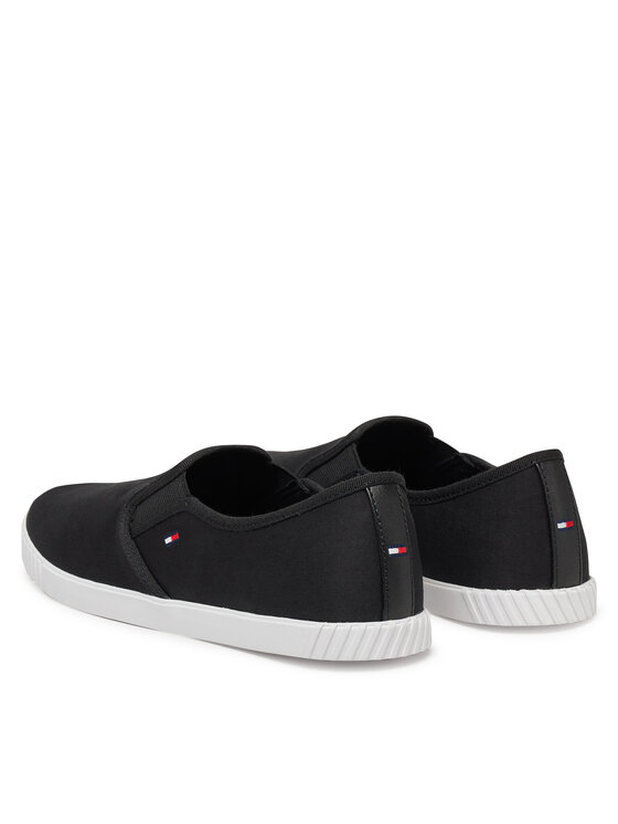 Tommy Hilfiger Tommy Hilfiger Tenisky Canvas Slip-On Sneaker FW0FW08640 Čierna