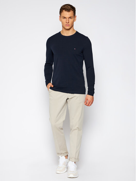 Tommy Hilfiger Tommy Hilfiger Longsleeve Stretch Tee MW0MW10804 Σκούρο μπλε Slim Fit